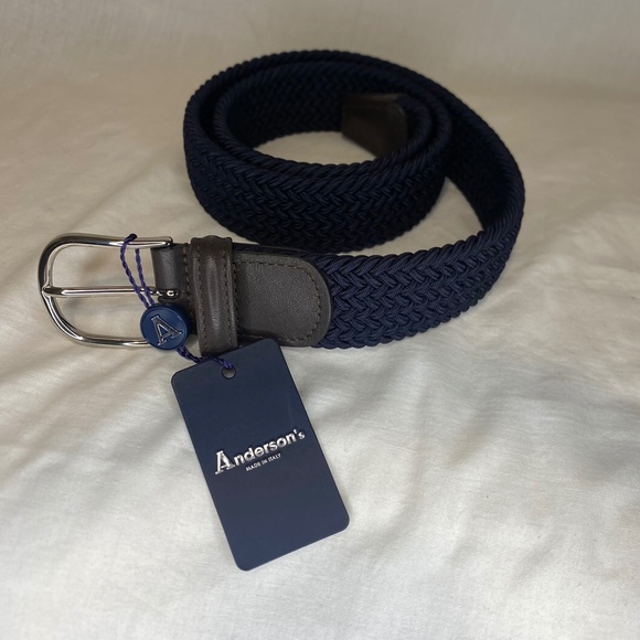 NWT - Anderson's Woven Belt - Navy - Size 32 - Picture 2 of 8